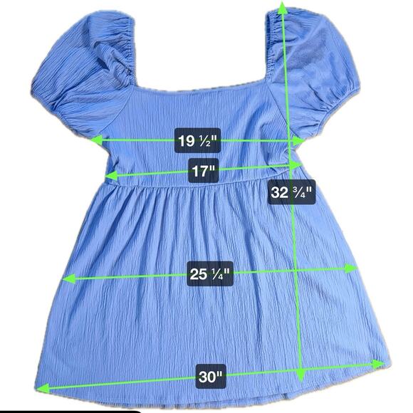 BB DAKOTA by Steve Madden Lavender Smock Dress XL Short Puff Sleeve Spring - Picture 6 of 6